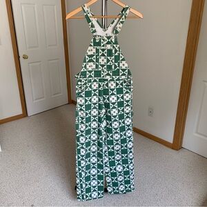 Lisa Says Gah Plaid Floral Lucy Overalls XS Small